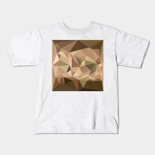 Burlywood Abstract Low Polygon Background Kids T-Shirt